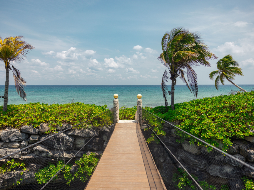 Hotel Xcaret Mexico hanging bridges and Caribbean